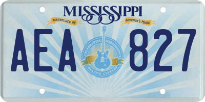 MS license plate AEA827
