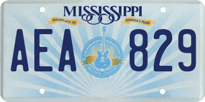 MS license plate AEA829