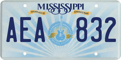 MS license plate AEA832