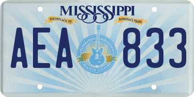 MS license plate AEA833