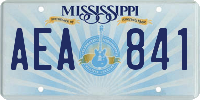 MS license plate AEA841
