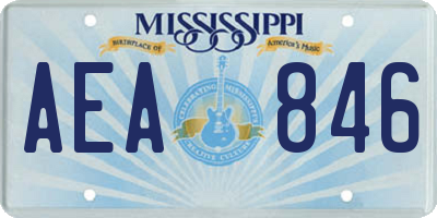 MS license plate AEA846