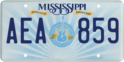 MS license plate AEA859