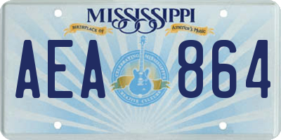 MS license plate AEA864