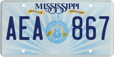 MS license plate AEA867