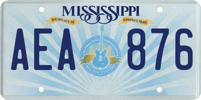 MS license plate AEA876