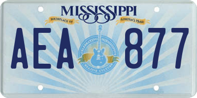 MS license plate AEA877