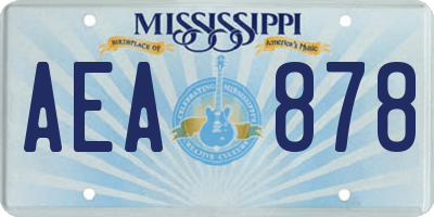 MS license plate AEA878