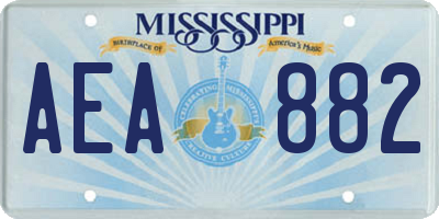 MS license plate AEA882