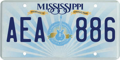 MS license plate AEA886