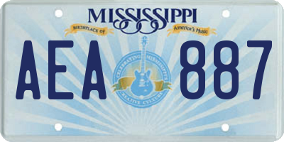 MS license plate AEA887