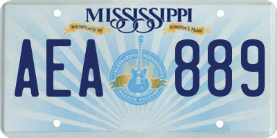 MS license plate AEA889