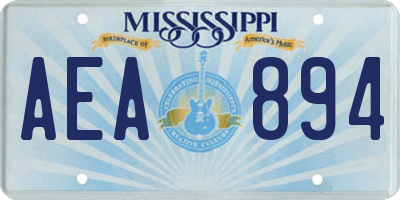 MS license plate AEA894