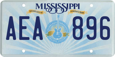MS license plate AEA896