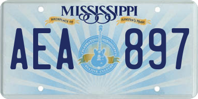 MS license plate AEA897