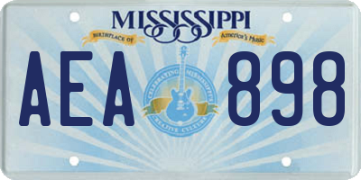 MS license plate AEA898