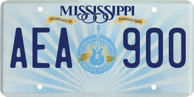 MS license plate AEA900