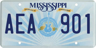MS license plate AEA901