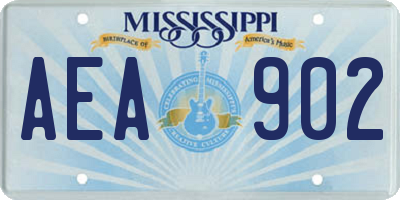 MS license plate AEA902