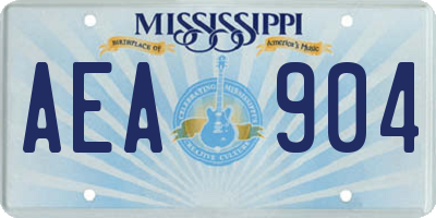 MS license plate AEA904