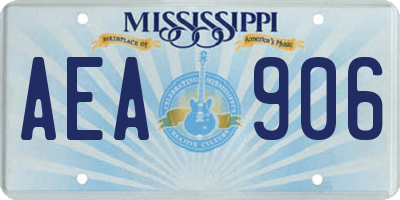 MS license plate AEA906