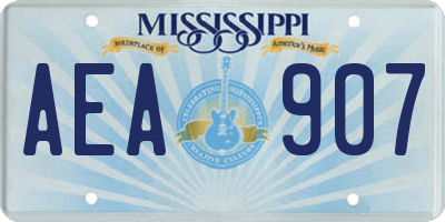 MS license plate AEA907