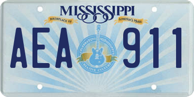MS license plate AEA911