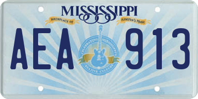 MS license plate AEA913