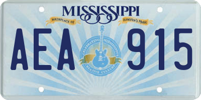 MS license plate AEA915