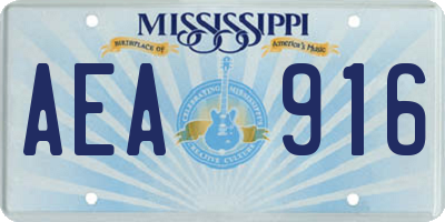 MS license plate AEA916