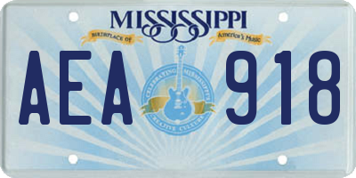 MS license plate AEA918