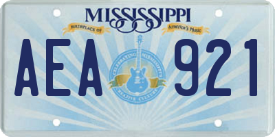 MS license plate AEA921