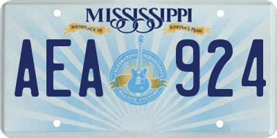 MS license plate AEA924
