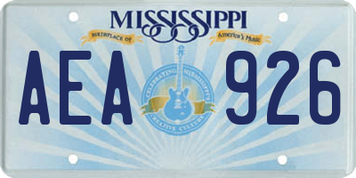 MS license plate AEA926