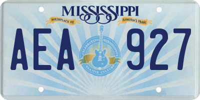 MS license plate AEA927