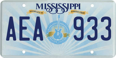 MS license plate AEA933
