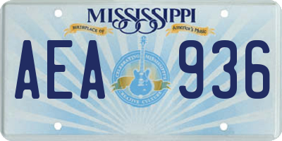 MS license plate AEA936