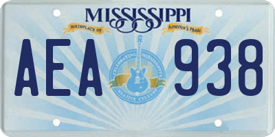 MS license plate AEA938