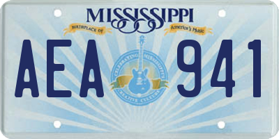 MS license plate AEA941