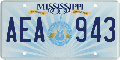 MS license plate AEA943