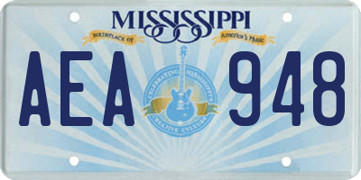 MS license plate AEA948