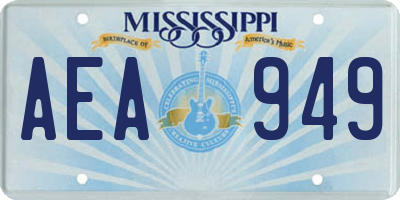 MS license plate AEA949