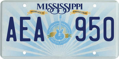 MS license plate AEA950