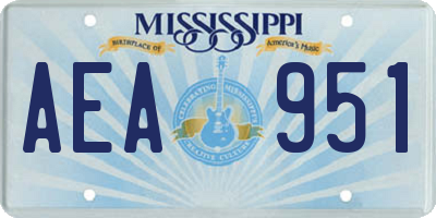 MS license plate AEA951