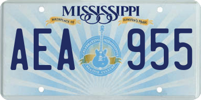 MS license plate AEA955