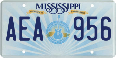 MS license plate AEA956
