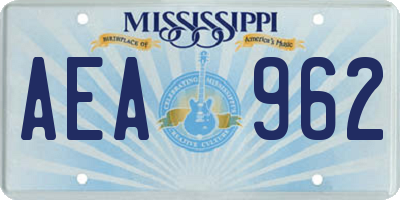 MS license plate AEA962