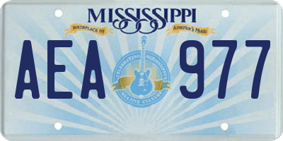 MS license plate AEA977