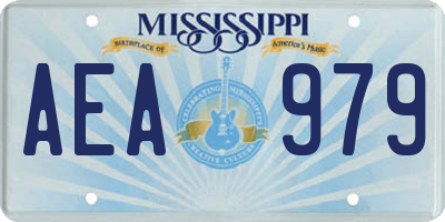 MS license plate AEA979