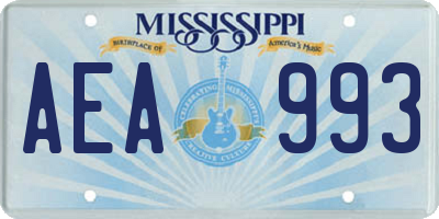 MS license plate AEA993